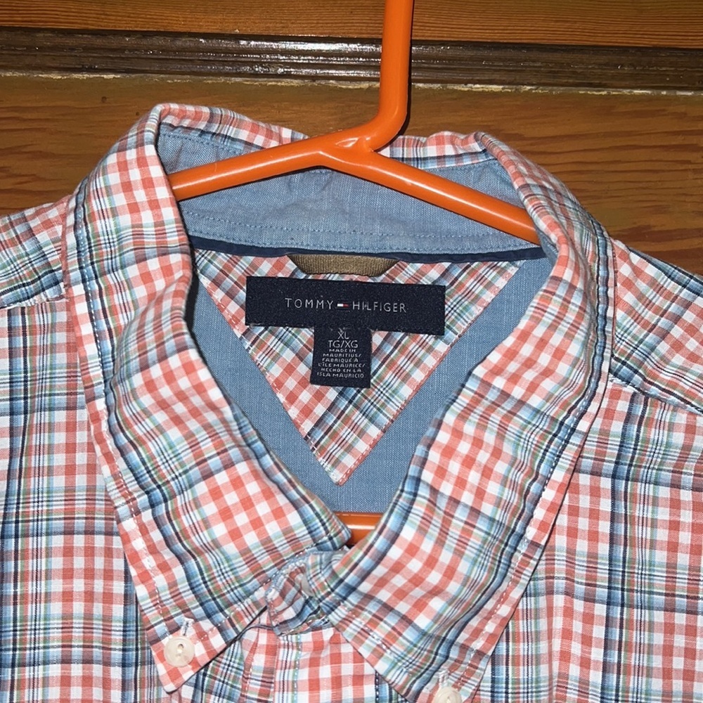 Tommy Hilfiger Mens checked dress shirt cotton - Picture 2 of 5